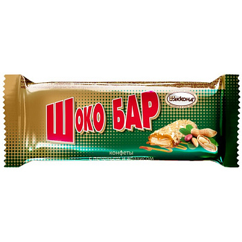 АККОНД Конфеты ШОКО БАР с печеньем и арахисом 1кг