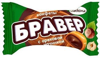АККОНД конфеты БРАВЕР с ореховой начинкой 1кг