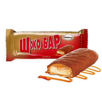 АККОНД Конфеты ШОКО БАР с печеньем и карамелью 1кг