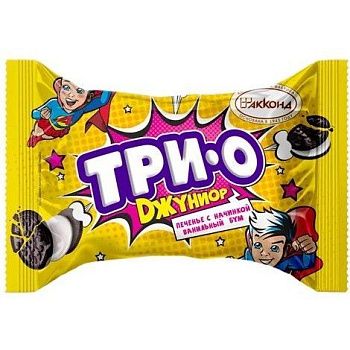 АККОНД Печенье ТРИО Джуниор с начинкой ванильный бум 45г